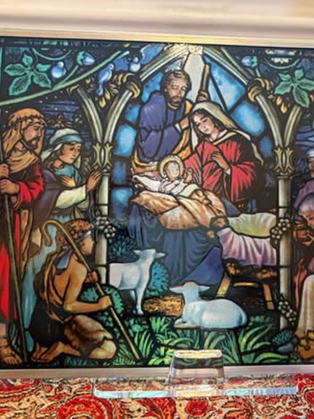 Stained Glass Nativity Scene Suncatcher